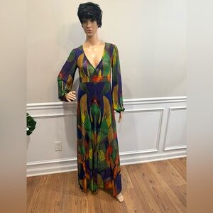 Amazon Multicolor Long Sleeve Maxi Dress